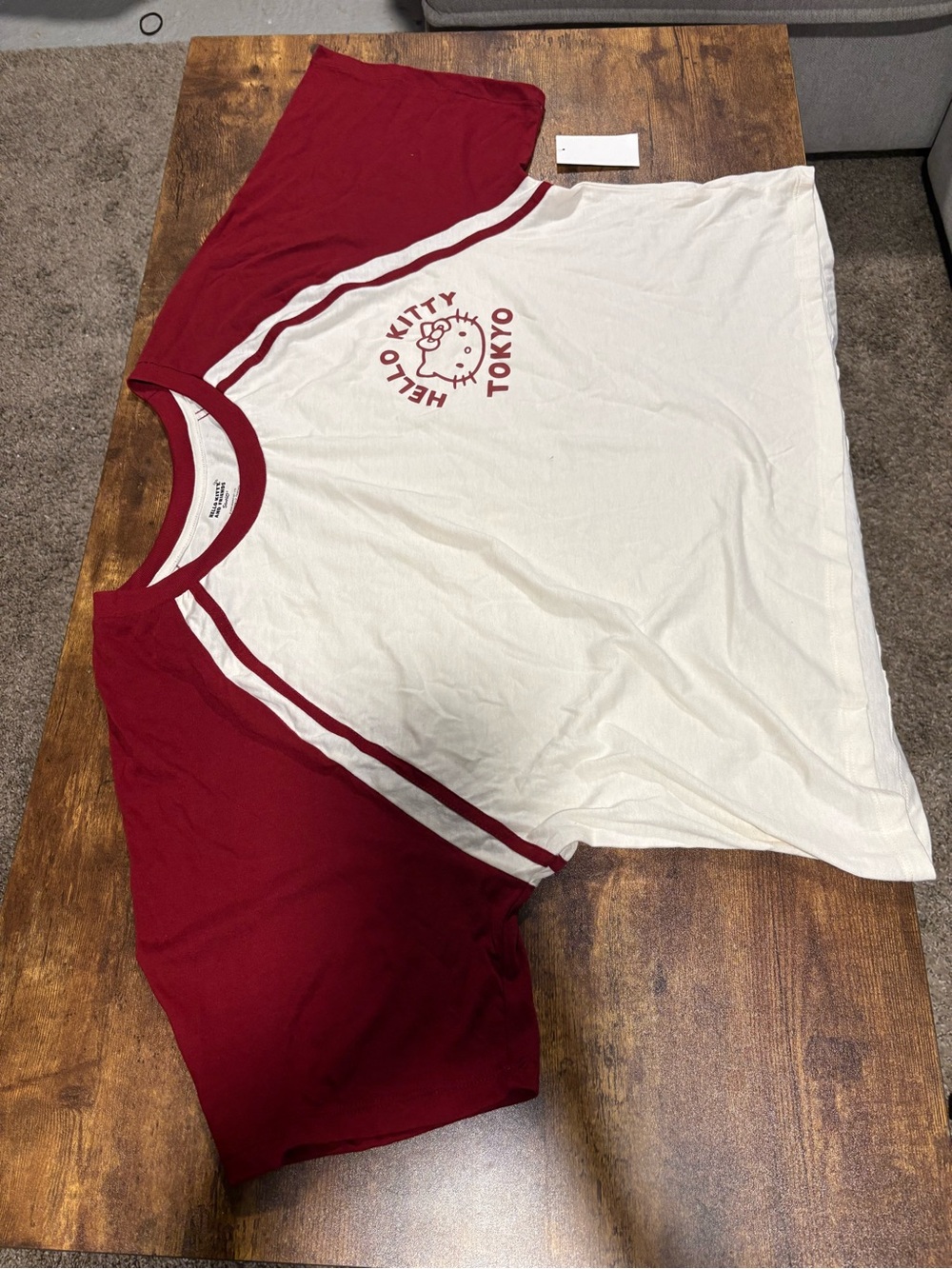 Hello Kitty Tokyo Red & Cream Cropped Tee Size XXL(20)